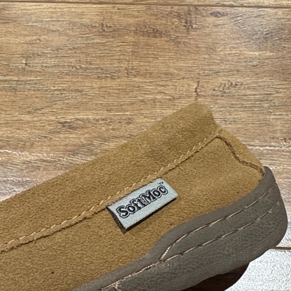 Cozy Brown tan Kids softmoc Slippers - Picture 2 of 7
